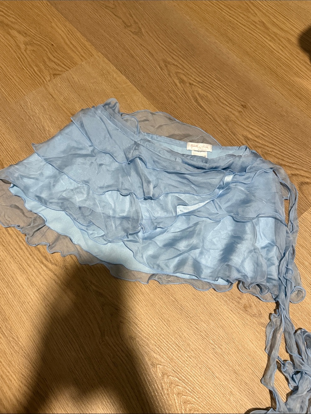 Cosette di Ames Light Blue Ruffled Mini Skirt - Women's Skirt - Picture 4 of 5